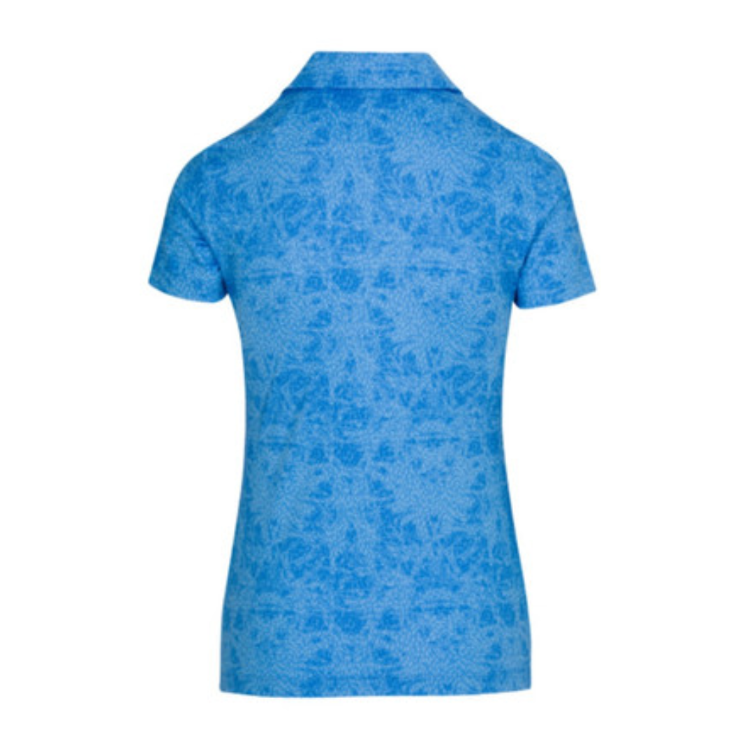 Chloe Jersey Performance Zip Polo Azure