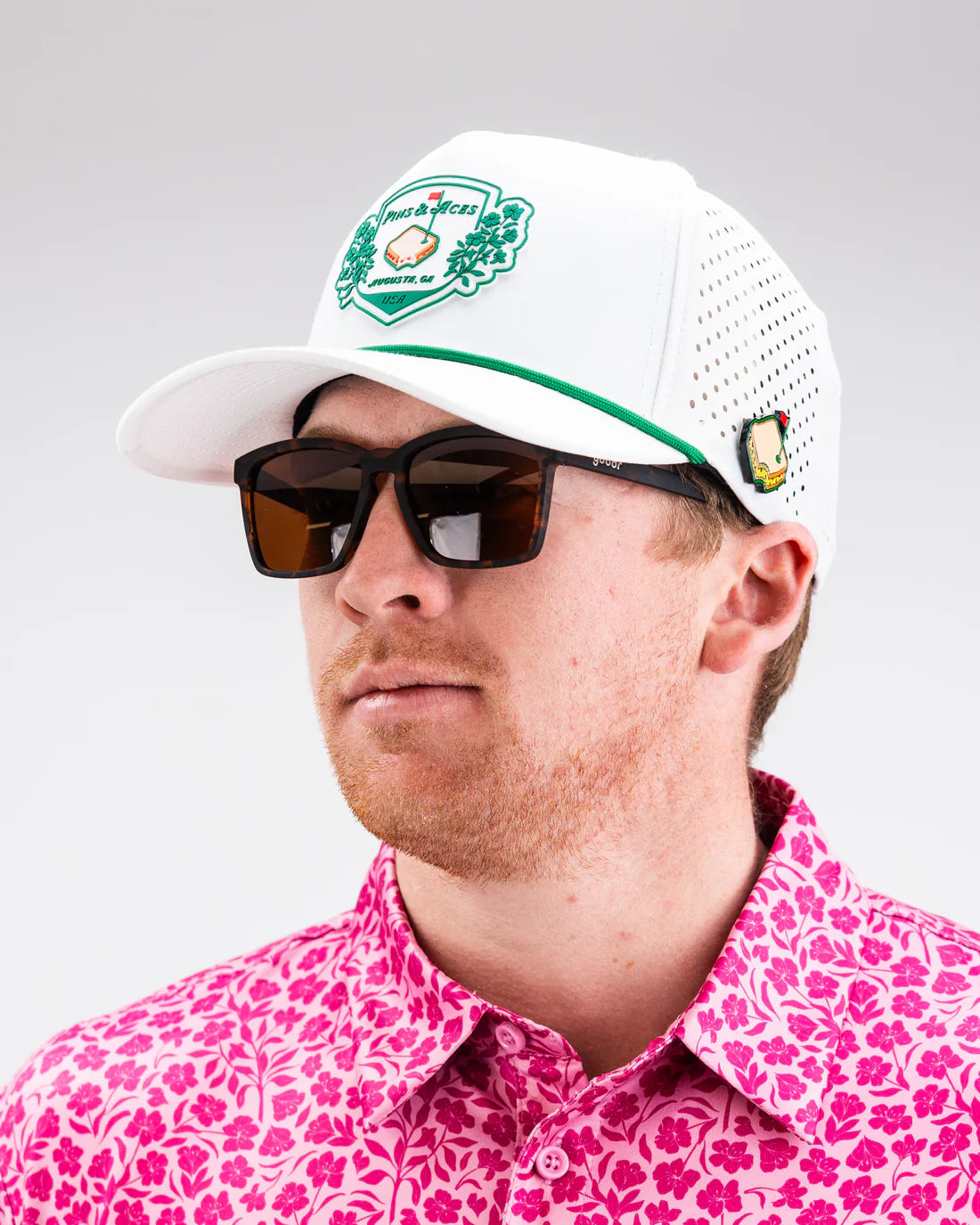 Pimento Crest - Perforated Rope Hat White