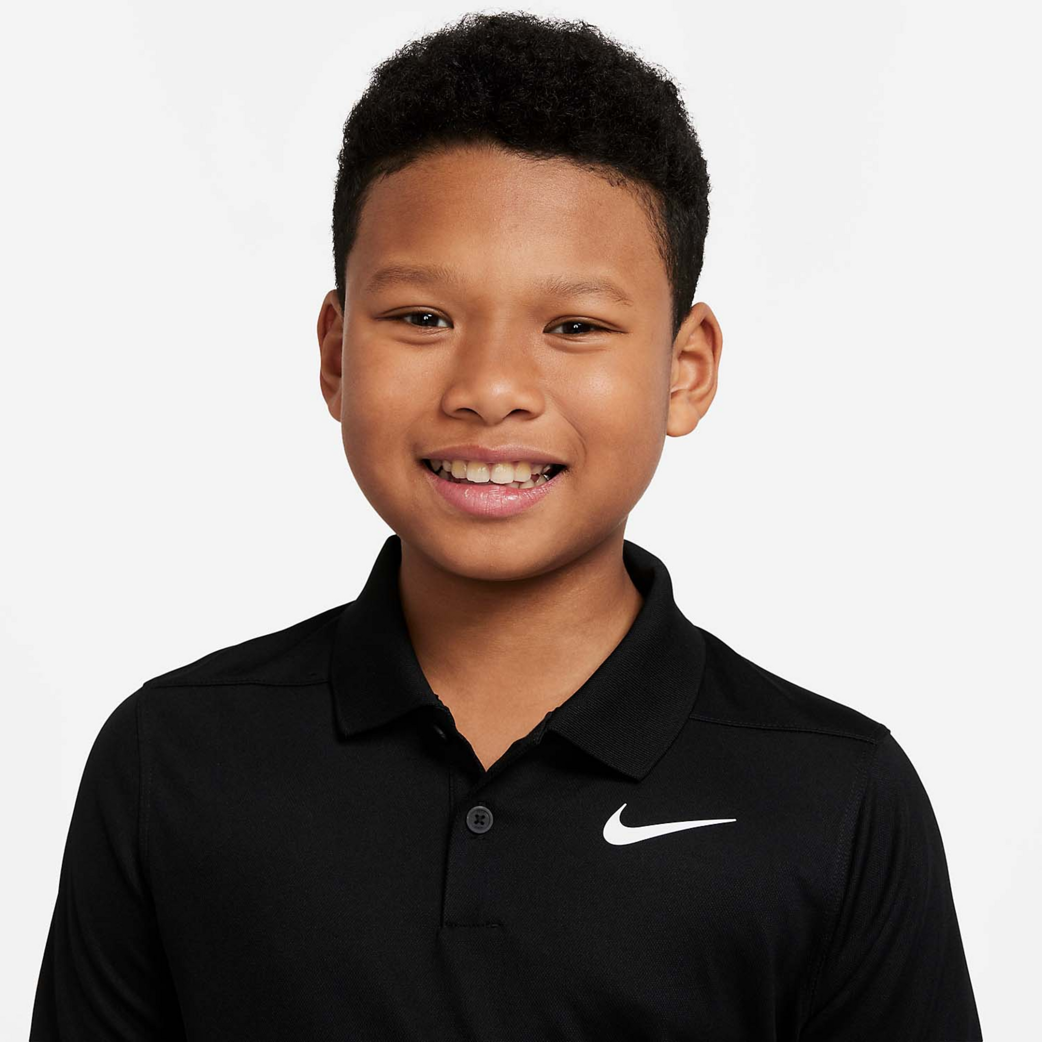 Nike Dri Fit Victory Short Sleeve Boys Golf Polo Black