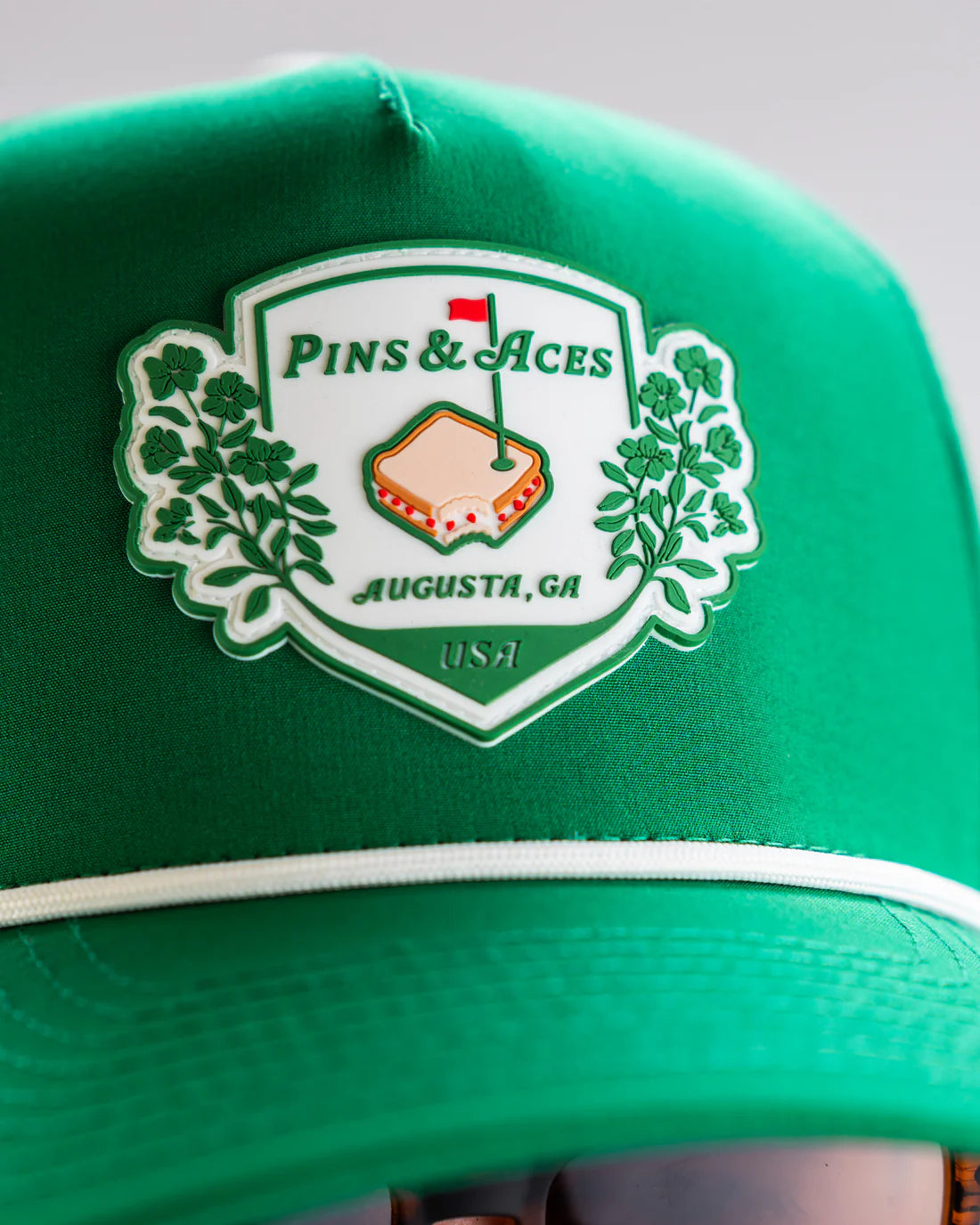 Pimento Crest - Perforated Rope Hat Green