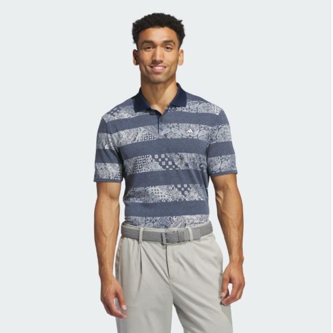 adidas Mens Go To Print Polo Collegiate Navy