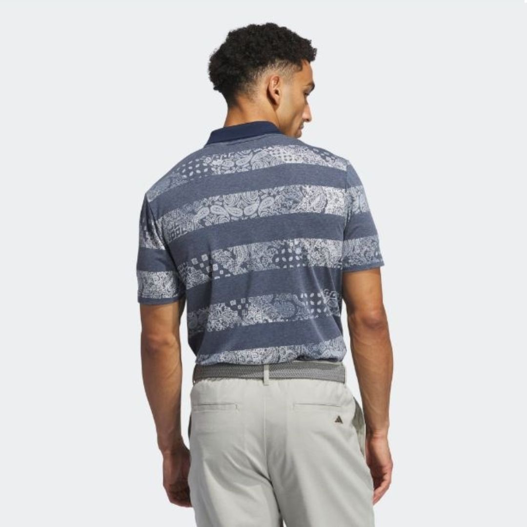 adidas Mens Go To Print Polo Collegiate Navy