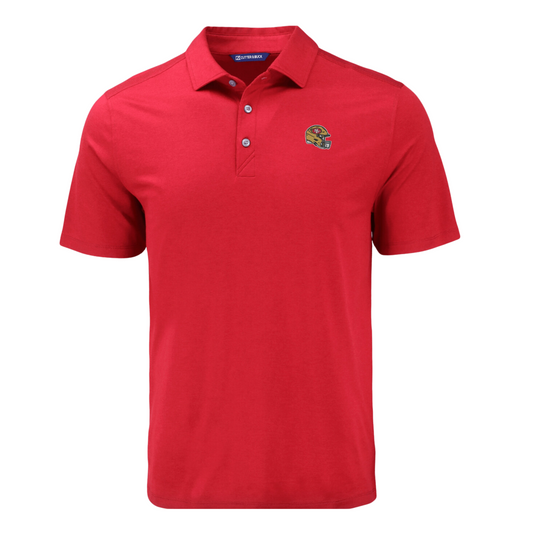 Cutter & Buck Coastline Epic Comfort Mens Polo - San Francisco 49ers NFL Helmet Red