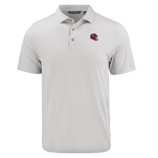 Cutter & Buck Coastline Epic Comfort Mens Polo - Kansas City Chiefs NFL Helmet Concrete