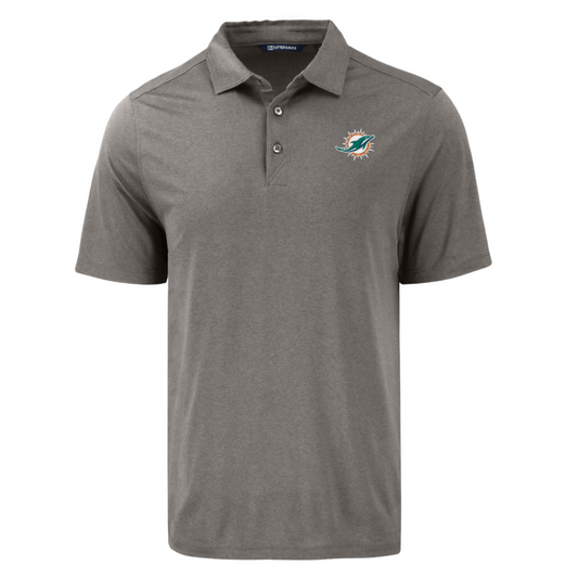 Cutter & Buck Coastline Epic Comfort Mens Polo - Miami Dolphins Elemental Grey