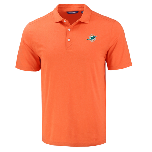 Cutter & Buck Coastline Epic Comfort Mens Polo - Miami Dolphins College Orange